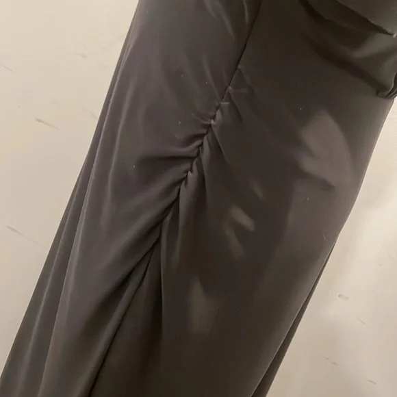 Evan Picone Dress Women Black Tie Size 10 Black Ruched Detail Body Flattering - Picture 6 of 13